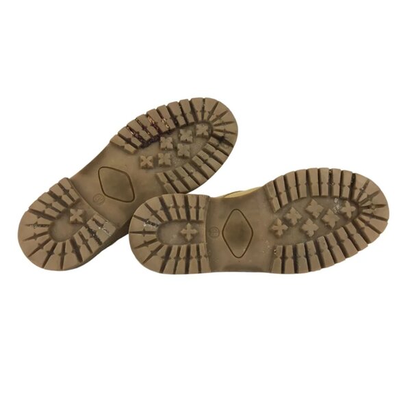 AEO Womens Light Brown Leather Lace Up Round Toe Combat Boots Size EUR 37 US 6.5 - Picture 7 of 9